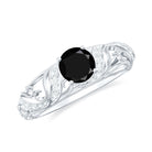 Rosec Jewels-1 CT Vintage Style Created Black Diamond Engagement Ring with Diamond