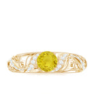 Rosec Jewels-Vintage Style Yellow Sapphire Engagement Ring with Diamond