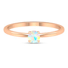 Rosec Jewels-Claw Set Round Ethiopian Opal Solitaire Promise Ring