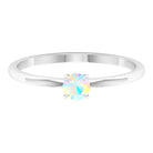 Rosec Jewels-Claw Set Round Ethiopian Opal Solitaire Promise Ring