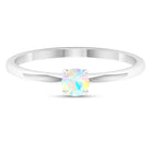 Rosec Jewels-Claw Set Round Ethiopian Opal Solitaire Promise Ring