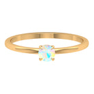 Rosec Jewels-Claw Set Round Ethiopian Opal Solitaire Promise Ring