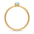 Rosec Jewels-Claw Set Round Ethiopian Opal Solitaire Promise Ring