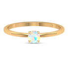 Rosec Jewels-Claw Set Round Ethiopian Opal Solitaire Promise Ring