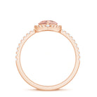 Rosec Jewels-Pear Shaped Morganite Halo Engagement Ring with Diamond