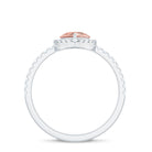 Rosec Jewels-Pear Shaped Morganite Halo Engagement Ring with Diamond