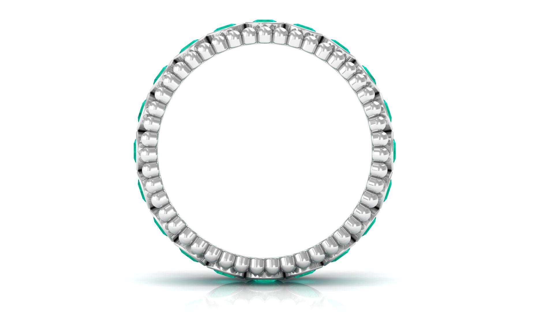 Rosec Jewels-Natural Emerald Full Eternity Band Ring with Beaded Details