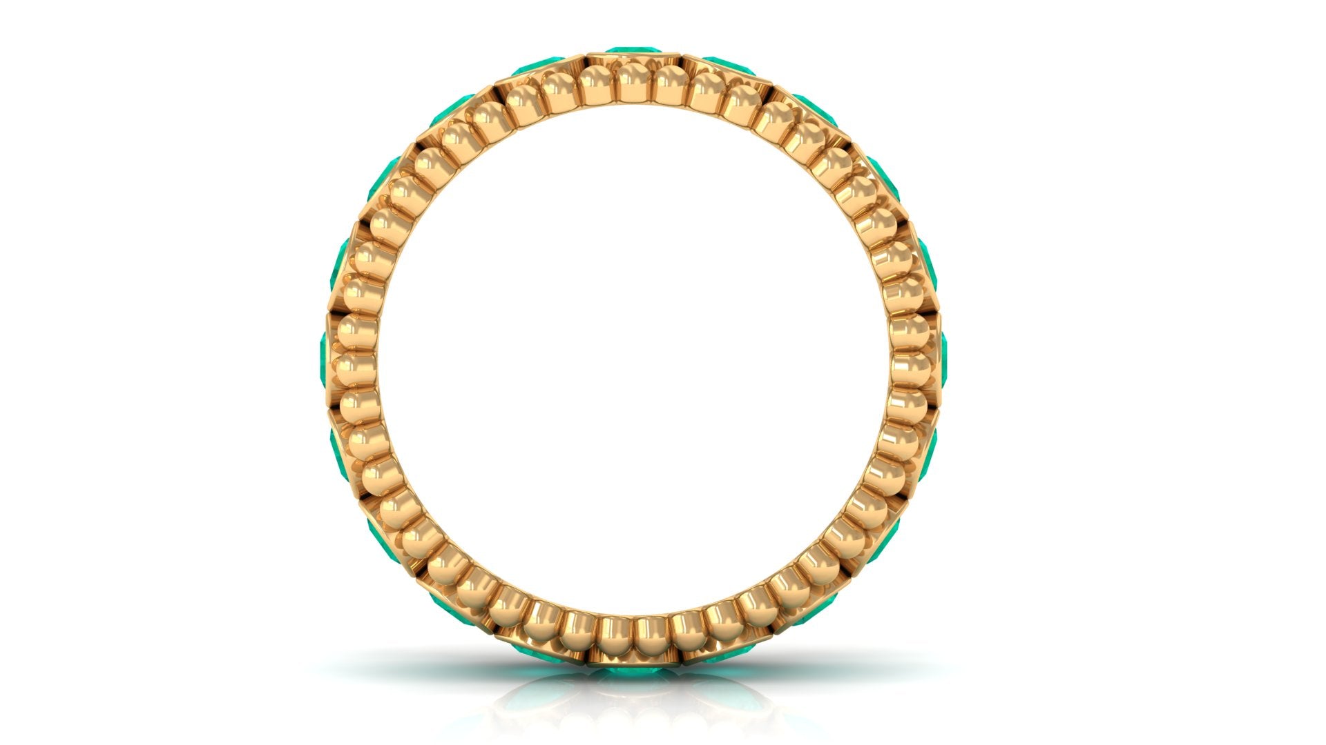 Rosec Jewels-Natural Emerald Full Eternity Band Ring with Beaded Details