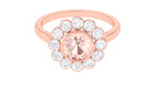 Rosec Jewels-3.5 CT Round Shape Morganite and Moissanite Halo Engagement Ring