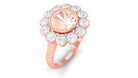 Rosec Jewels-3.5 CT Round Shape Morganite and Moissanite Halo Engagement Ring