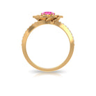 Rosec Jewels-Pink Sapphire and Diamond Flower Engagement Ring with Bypass Shank