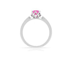 Rosec Jewels-Round Cut Pink Sapphire Solitaire Engagement Ring with Diamond