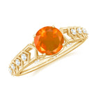 Rosec Jewels-1 CT Solitaire Fire Opal and Diamond Art Deco Engagement Ring