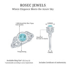 Rosec Jewels-Vintage Inspired Real Sky Blue Topaz and Diamond Engagement Ring