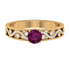 Rosec Jewels-Designer Solitaire Engagement Ring with Rhodolite and Diamond