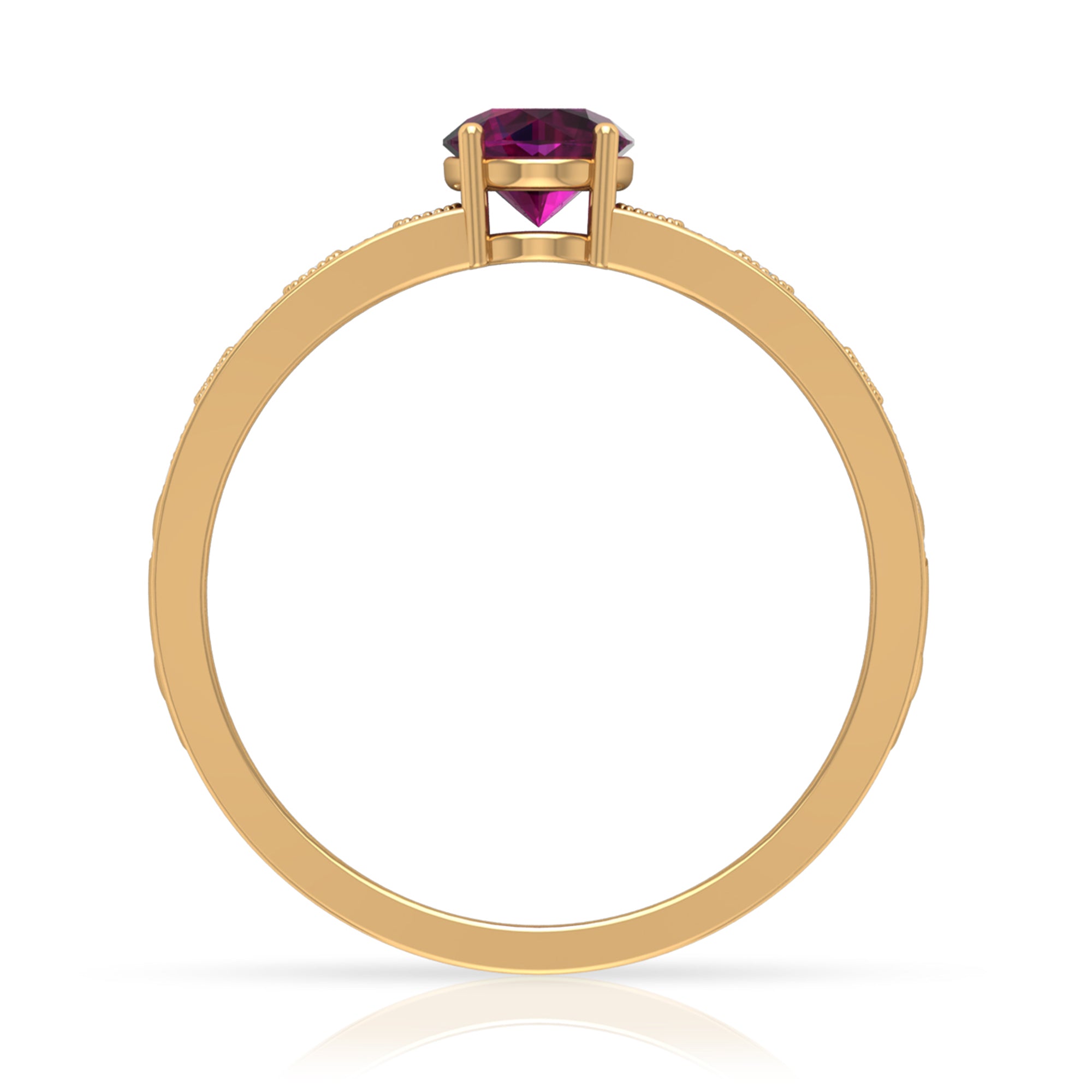 Rosec Jewels-Designer Solitaire Engagement Ring with Rhodolite and Diamond