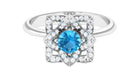 Rosec Jewels-Swiss Blue Topaz and Diamond Floral Engagement Ring