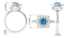 Rosec Jewels-Swiss Blue Topaz and Diamond Floral Engagement Ring