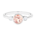 Rosec Jewels-Morganite and Diamond Engagement Ring in Bezel Setting