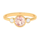 Rosec Jewels-Morganite and Diamond Engagement Ring in Bezel Setting