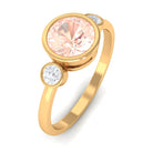 Rosec Jewels-Morganite and Diamond Engagement Ring in Bezel Setting