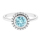 Rosec Jewels-Bezel Set Aquamarine Solitaire Engagement Ring