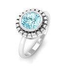 Rosec Jewels-Bezel Set Aquamarine Solitaire Engagement Ring