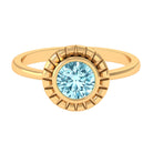 Rosec Jewels-Bezel Set Aquamarine Solitaire Engagement Ring