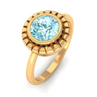 Rosec Jewels-Bezel Set Aquamarine Solitaire Engagement Ring