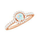 Rosec Jewels-0.75 CT Ethiopian Opal and Diamond Halo Engagement Ring