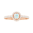 Rosec Jewels-0.75 CT Ethiopian Opal and Diamond Halo Engagement Ring