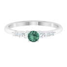 Rosec Jewels-Round Green Sapphire and Diamond Graduated Promise Ring