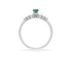 Rosec Jewels-Round Green Sapphire and Diamond Graduated Promise Ring