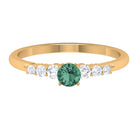 Rosec Jewels-Round Green Sapphire and Diamond Graduated Promise Ring