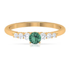 Rosec Jewels-Round Green Sapphire and Diamond Graduated Promise Ring