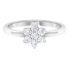 Rosec Jewels-Simple Round Moissanite Flower Cluster Ring