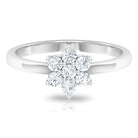 Rosec Jewels-Simple Round Moissanite Flower Cluster Ring