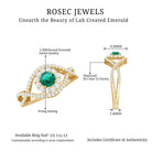 Rosec Jewels-Lab Grown Emerald and Diamond Crossover Ring