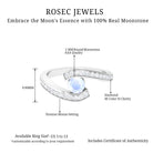 Rosec Jewels-Moonstone Bypass Engagement Ring with Diamond