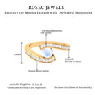 Rosec Jewels-Moonstone Bypass Engagement Ring with Diamond