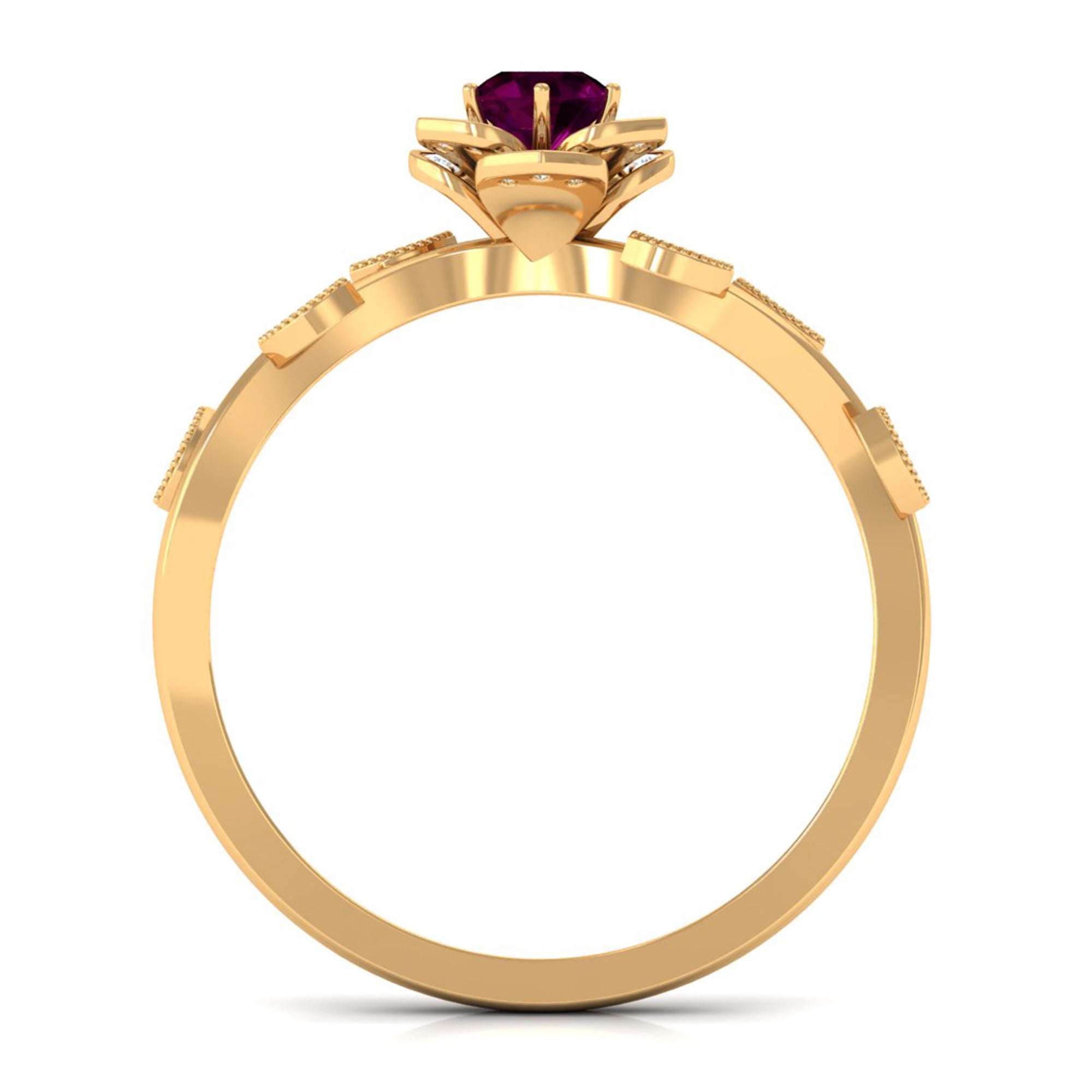 Rosec Jewels-Nature Inspired Rhodolite Garnet Engagement Ring