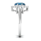 Rosec Jewels-London Blue Topaz Star Shape Engagement Ring with Diamond