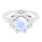 Rosec Jewels-1.25 CT Moonstone Star Shape Engagement Ring with Diamond