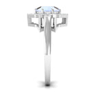 Rosec Jewels-1.25 CT Moonstone Star Shape Engagement Ring with Diamond