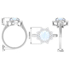 Rosec Jewels-1.25 CT Moonstone Star Shape Engagement Ring with Diamond