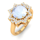 Rosec Jewels-1.25 CT Moonstone Star Shape Engagement Ring with Diamond