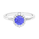 Rosec Jewels-1.25 CT Natural Tanzanite Engagement Ring with Diamond Accent