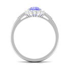 Rosec Jewels-1.25 CT Natural Tanzanite Engagement Ring with Diamond Accent