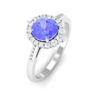 Rosec Jewels-1.25 CT Natural Tanzanite Engagement Ring with Diamond Accent