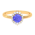 Rosec Jewels-1.25 CT Natural Tanzanite Engagement Ring with Diamond Accent